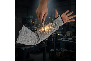 High Quality CE EN388 EN420 ANSI/AISEA Certified HPPE Level 5 Anti-Cut Tear-Resistant Arm Sleeve Thumb Hole Sounico YJ26