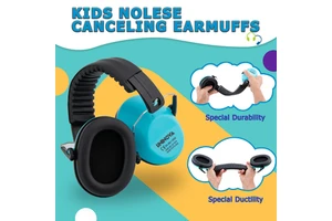 26dB Kids Hearing Protection Earmuffs Adjustable Noise Reduction Ear Muffs for Children Learning Travel Concerts Protection