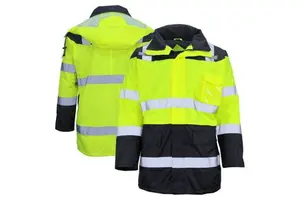 Hi-Viz Full Sleeve Safety Reflective Vest 100% Cotton/Polyester LED Flash Waterproof Customizable Logo Workwear for Road