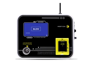 7-Inch Standalone Wall Mount Breathalyzer Machine Fuel Cell Sensor Fast Response Colorful Screen Bar Use Alcohol Tester Battery