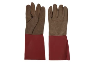 Electric Welding Gloves Cow Second-Layer Leather Cuffs Thickened Heat-Insulated Work Safety Protective High-Temperature Gloves