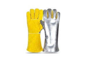 Heavy Duty Leather Welding Gloves Cowhide Shell Kevlar Lining EN420 Fireproof Anti-smash Breathable/Comfortable Full Thumb