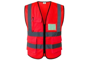 Reflective Safety Vest Jacket ANSI Class 2 EN ISO Class 2 Work Clothes for Construction Site Safety Customized Logo Breathable