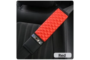 Quilted Rhinestone Car Seat Belt Shoulder Pads, Soft Breathable Safety Belt Protector, Auto Interior Accessories for