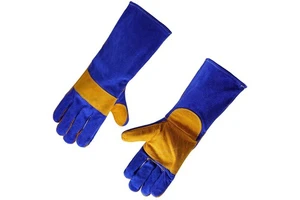 Heat Fire Resistant Breathable Anti-slip Customizable Long Sleeve Leather Welding Gloves for Pot Welder