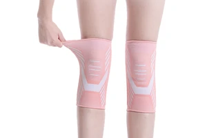 Silicone Anti-Slip Stripes Nylon Knee Compression Sleeves for Women