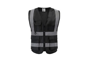 Multi-Pocket Breathable Reflective Safety Vest Polyester Hi-Vis Work Vest With Custom Logo For Construction & Road Work