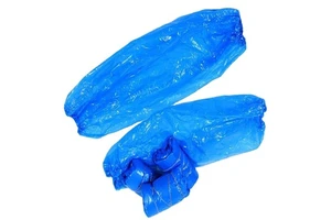 Disposable Waterproof Dust-Proof Arm Sleeve Covers 40x20cm Blue & White Plastic Protector