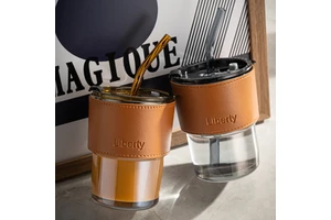 Hot Cup Sleeves Glass Bamboo Shape Cup Sleeve Office Water Bottle Case Protective Cover Cup Sleeves for Cold Drinks