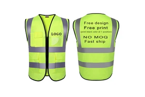 YIDAO Hi Vis 100% Polyester Knitting Fabric Reflective Safety Construction Work Jacket For Men Custom Logo Reflective Clothing