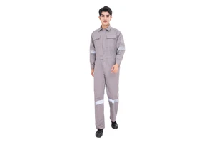 Spring and Autumn One-Piece Workwear with Long Sleeves, Electric Factory Reflective Strip Safety Clothing