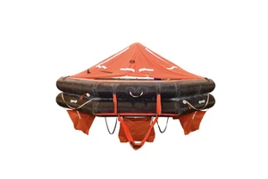 Sea Ship Davit-Launched Inflatable 10 Person SOLAS Standard Orange Neoprene Life Raft