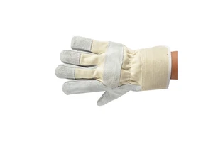 High Quality Siweian Split Gray Leather Custom Logo White Long Welding Mechanic Gloves Fireproof Heat Resistant Latex Coating