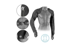 High Quality Cowhide Split Leather Welding Sleeves Protective Gauntlets for Arm Welding Clothing with Carrying Straps