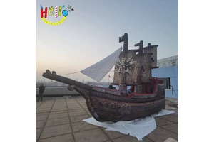 Nautical Theme Stage Props Decoration Inflatable Cartoon Pirate Boat Model Inflatable Viking Ship