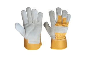 Genuine Yellow Cattle Leather Gloves Safety Work Gloves For Driving, Electric Welding & Multi-Task Use, Made In China