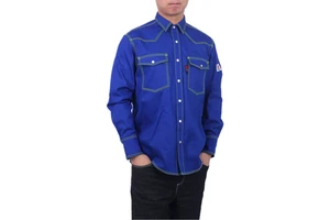 FR HRC2 NFPA2112 Casual Fashion Flame-Retardant Jeans Shirt Anti-Acid Anti-Alkali For Computer Workers Welders Factory Staff