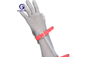 Factory Direct Durable Level 9 Stainless Steel Wire Cut Resistant Gloves Chain Mail Design Butcher Working Gloves Welding