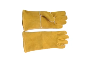 Premium Cow Split Leather & Cotton Welding Gloves with High Temperature Protection Anti-Slip Abrasion Resistant 10 Inch