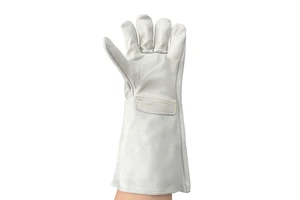 OEM ZHEDA Textured Durable 14 Inch Head Layer Gloves (fireproof Thread) Welding Gloves Comfort Heat Resistance White Work