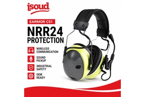 Active Noise-Canceling Wireless Electronic Hearing Protection Headset NRR24 Sound Amplification for Industrial Shooting Safety