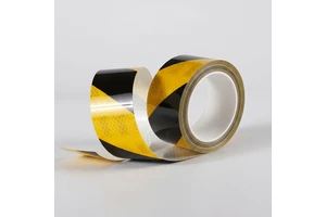 Yellow Black Acrylic Single Sided PVC Waterproof High Adhesive Reflective Adhesive Stickers High Visibility Shining Strips