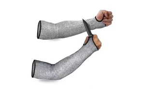 Safety Cut-resistant ANSI/ISEA Cut Level 5 Heat-Resistant Puncture-resistant A4 Grade HPPE Knitted Thick Protective Sleeves