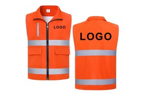 Custom Utility Vest Work Wear Roadway Engineer Mesh Safety Cargo Work Uniform Vests for Men Multi Pocket Customized Logo