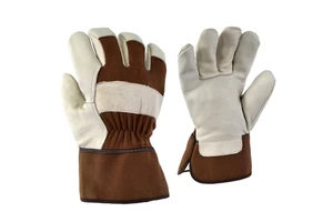 Leather Welding Gloves for Industrial Use with Heat Resistance Long Cuff and Soft Lining for Arc MIG and TIG Welding Jobs