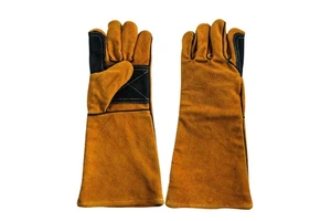 Industrial Heat Resistant Long Cowhide Split Leather Thumb Palm Reinforced Safety Work Arc Mig Argon Welder Welding Gloves