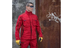 Factory Supply Industrial Workwear Protective Garment Safety Work Clothes Red Color