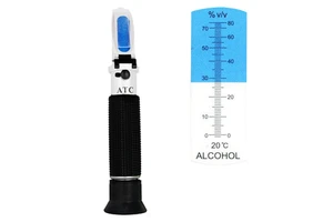 Handheld ATC Alcohol Refractometer 0-80% Portable Liquor Spirits Tester Detector Content Monitor Meter