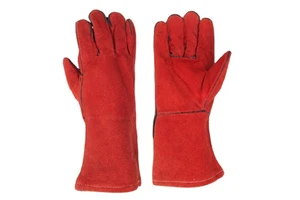 Customized Heat Resistant Mitts Tig Welder Gloves Long Sleeve Welding Leather Safety Gloves
