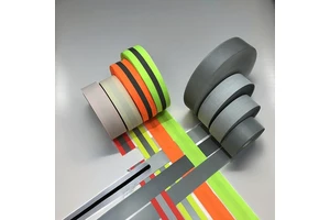 High Visibility Grey Polyester Reflective Tape Silver Untearable Reflective Fabric for Outdoor Safety Clothes