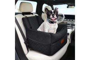 Luxury Foldable Dog Car Booster Seat High Density Soft Plush Anti-Slip Warm Pet Car Seat Bed Belt Washable