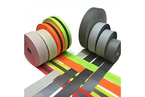 Reflective Material Manufacturer Safety Custom High Light Polyester Reflective Fabrics Grey Reflective Tape for Clothing Shoes