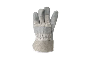 Custom Flexible Top Grain Split Leather Cowhide MIG Welding Gloves Reinforced Palm Thumb Cotton Liner Anti-Static Powder-Free