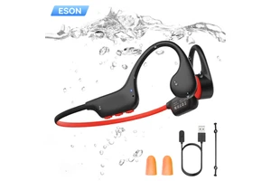 ESON OEM ODM Waterproof Bone Conduction Headphones IPX8 Swimming for Earphones with 8G TF Card 180mAh Magnetic Charging