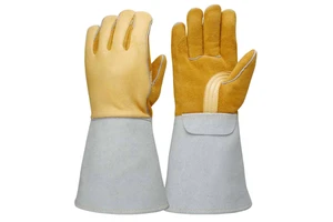 Top Grain Leather TIG/MIG Welding Gloves with Kevlar Liner Molten Metal Splash Protection Customizable Colors & Sizes