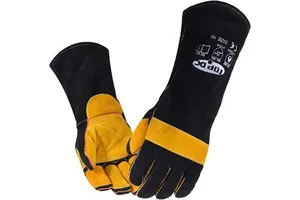 Welding Gloves 16 Inches FireHeat Resistant Leather Welding Gloves for Mig, Tig, Stick, Forge, Fireplace, Wood Stove, Furnace
