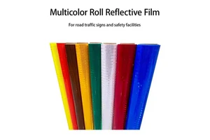 High Visibility PET Reflectante Cinta Reflectiva Reflector Type Roadway Safety Roll Vinyl Sticker Sheet Material Reflective Film