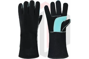 Leather Welding Gloves 11 oz Heat-Resistant Anti-Impact Anti-Vibration Breathable Safety MIG TIG Stick Bite-Resistant Animal