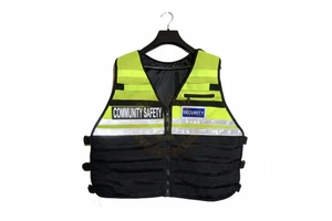 Men's Security Guard Uniform Mechanical Hi Vis Custom Security Vest Workwear Durable Reflective Safety Clothing Coat