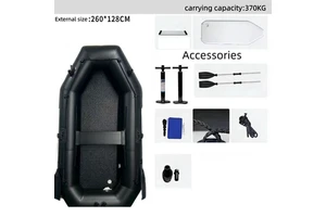 260*128 CM Good Quality Black Color PVC Material Inflatable Boat With Samples Available For Test From China Factory