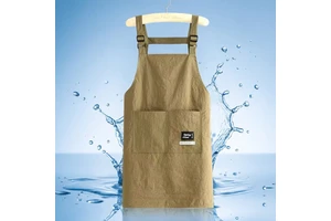 Factory Direct Wholesale Custom Logo Water Repellent Bib Apron Polyester Long Sleeve Chef Kitchen Cooking Work Apron Unisex