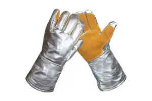 High Quality Heat Resistant Leather TIG Welding Gloves with Molten Metal Splash Protection Industrial Safety Firefighting Gloves