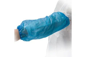 Factory Wholesale Disposable Multifunction Protection Plastic Arm Sleeve Cover Blue Pe Oversleeve for Food Process Home Cleaning