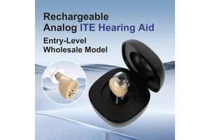 Export Supply Mini OTC Rechargeable ITE Analog Hearing Aid Supplier For Adults And Seniors