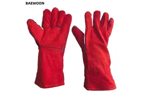 BAEWOON G04 Double-layered Thickened Wear-resistant Heat-resistant Full-leather Welding Gloves Welder Protective Gloves