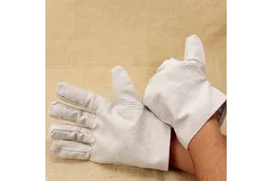 Canvas Welding Gloves 24 Stitch Double Layer Cotton Lined Wear Resistant For Construction Industry
